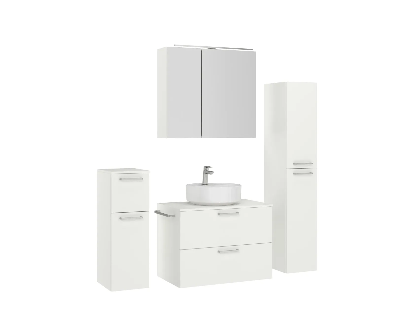 Badblock mit Spiegelschrank und Beimöbeln Banigo Badblock mit Spiegelschrank und Beimöbeln 3